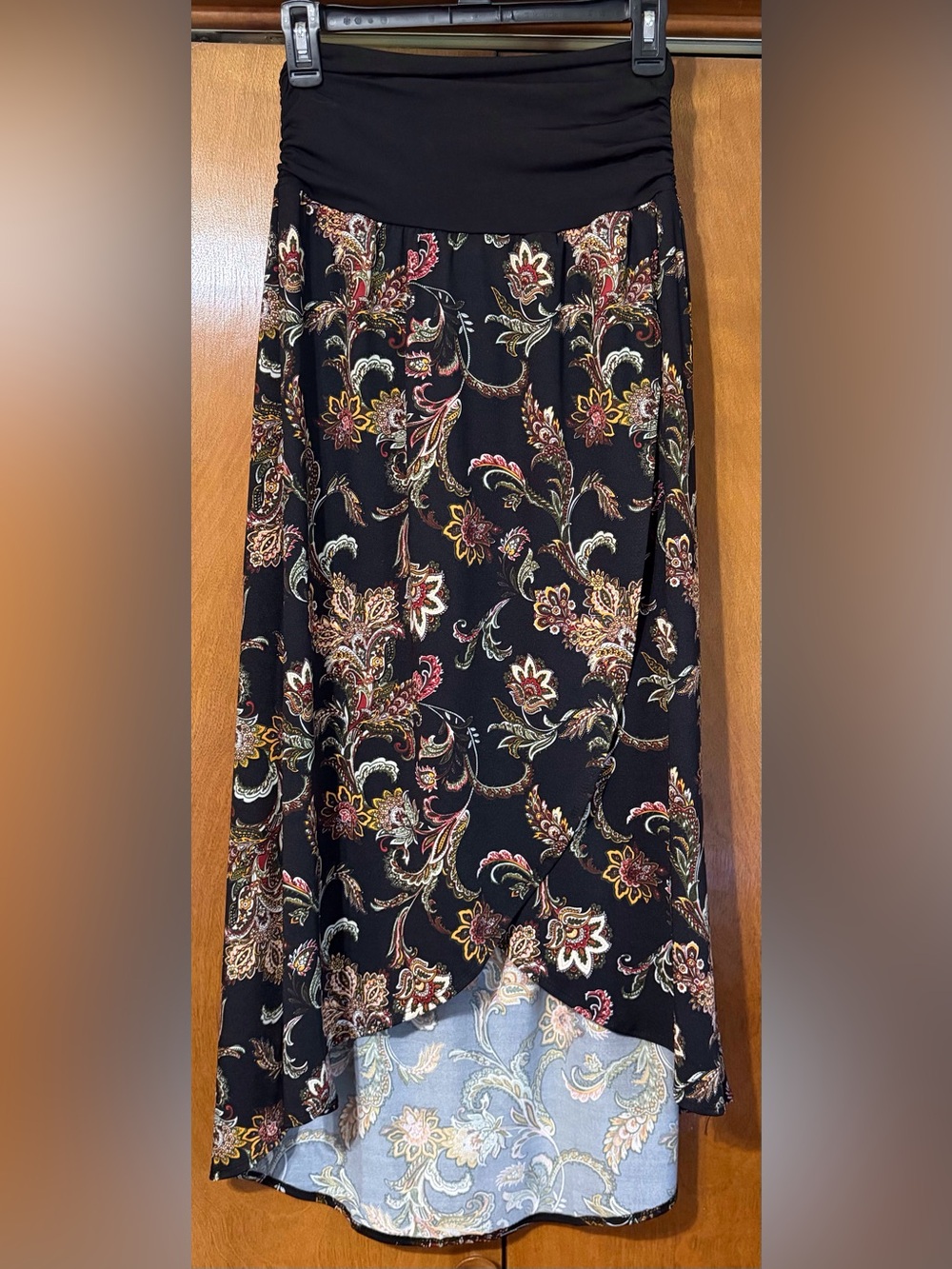 Apt. 9 Black Floral High-Low Skirt